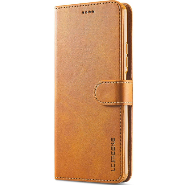 „LC.IMEEKE“ atverčiamas dėklas, knygutė - rudas (Redmi 10 5G / Poco M5 4G / M4 5G)