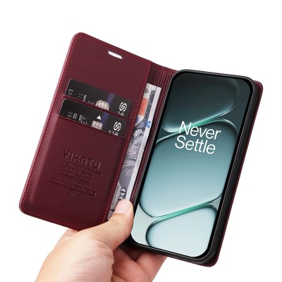 „YIKATU“ Split atverčiamas dėklas - bordo (OnePlus 15R / Ace 6T / Ace 6)