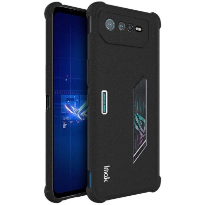 „Imak“ sustiprintos apsaugos Airbag kieto silikono matinis (TPU) dėklas - juodas (Rog Phone 6 5G)