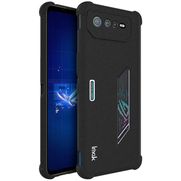 „Imak“ sustiprintos apsaugos Airbag kieto silikono matinis (TPU) dėklas - juodas (Rog Phone 6 5G)