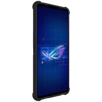 „Imak“ sustiprintos apsaugos Airbag kieto silikono matinis (TPU) dėklas - juodas (Rog Phone 6 5G)