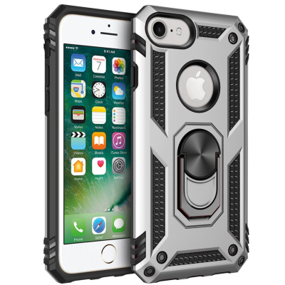 „Kickstand“ sustiprintos apsaugos dėklas - sidabrinis (iPhone 7 / 8 / SE 2020 / SE 2022)