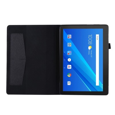 „Fashion“ atverčiamas tekstilinis dėklas - juodas (Lenovo Tab E10)