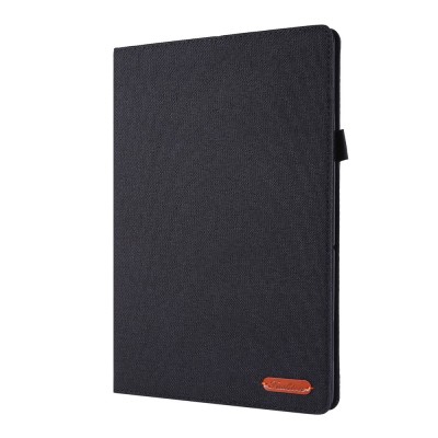 „Fashion“ atverčiamas tekstilinis dėklas - juodas (Lenovo Tab E10)