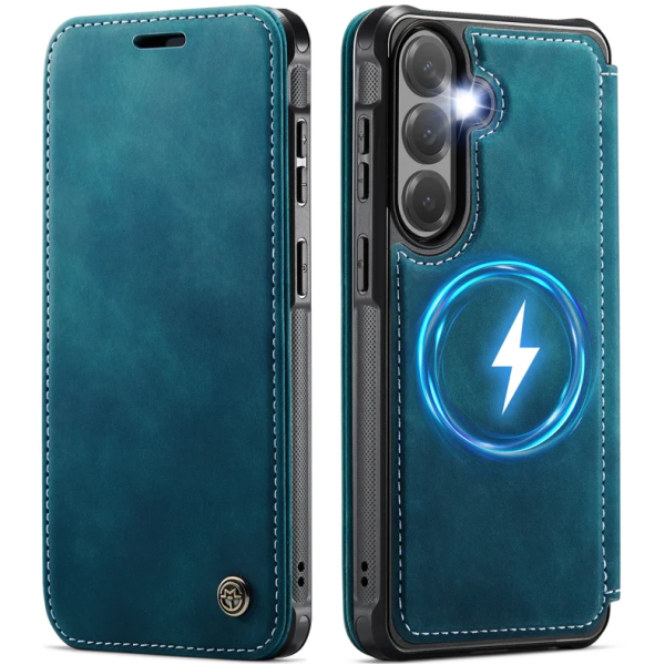 „CaseMe“ MagSafe Leather atverčiamas dėklas - žalias (Galaxy S26)