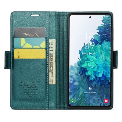 „CaseMe“ Leather atverčiamas dėklas - žalias (Galaxy S20 FE)
