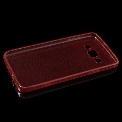 Samsung Galaxy A3 dzidrs (caurspīdīgs) cieta silikona TPU pasaulē planākais sarkans apvalks / Vacins.lv