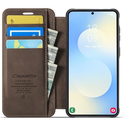 „CaseMe“ MagSafe Leather atverčiamas dėklas - rudas (Galaxy S26+)