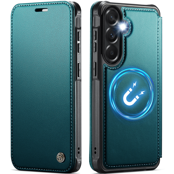 „CaseMe“ MagSafe Leather atverčiamas dėklas - žalias (Galaxy A57)