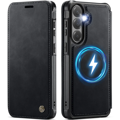 „CaseMe“ MagSafe Leather atverčiamas dėklas - juodas (Galaxy A57)