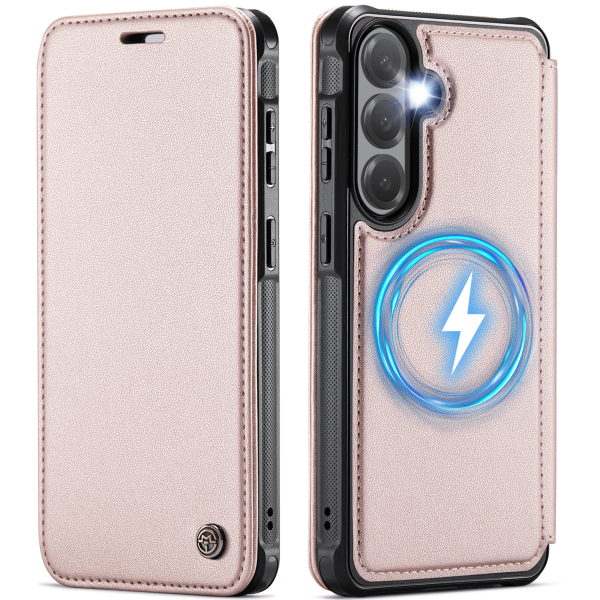 „CaseMe“ MagSafe Leather atverčiamas dėklas - rožinis (Galaxy A57)
