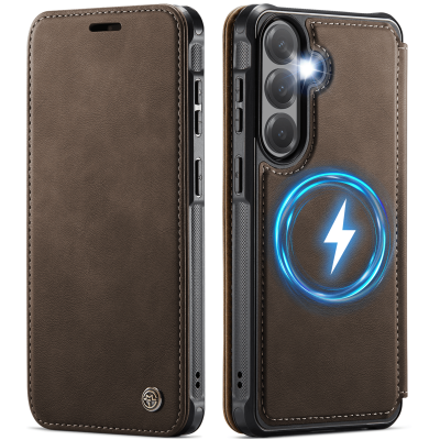 „CaseMe“ MagSafe Leather atverčiamas dėklas - rudas (Galaxy A57)