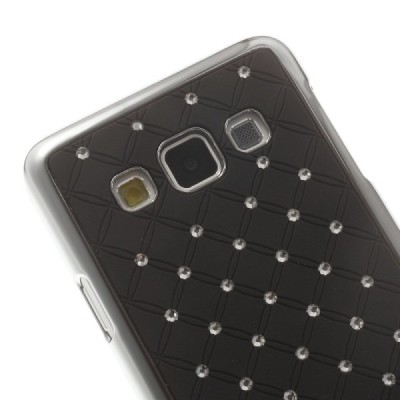 Samsung Galaxy A3 elegantiškas juodas dėklas su blizgučiais / Priedai.lt