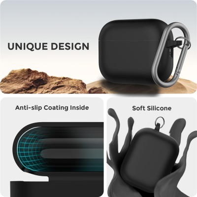 "AHASTYLE" Apple AirPods Pro 3 silikoninis juodas ausinių dėklas | Priedai.LT