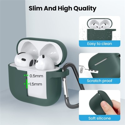"AHASTYLE" Apple AirPods 4 silikoninis žalias ausinių dėklas | Priedai.LT