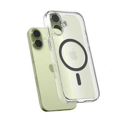 „Spigen“ Ultra MagSafe Apple iPhone 17 skaidrus pilkas kieto silikono dėklas - nugarėlė | Priedai.lt