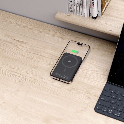 „Tech-Protect“ PB24 LIFEMAG Qi2 MAGSAFE išorinė baterija - juoda (10000 mAh, 15W) | Priedai.lt