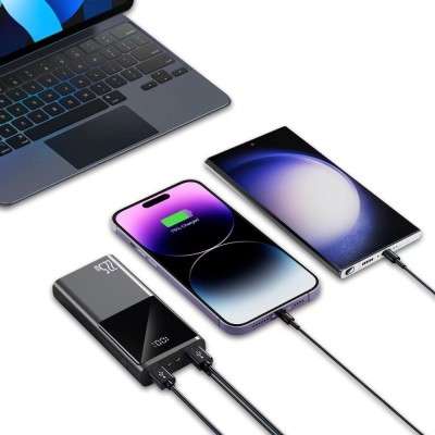 „Tech-Protect“ PB13 išorinė baterija - juoda (20000 mAh, 22.5W) | Priedai.lt