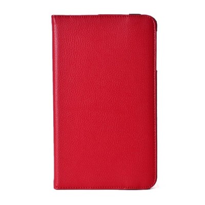 LG G Pad 8.0 V480 (LTE V490) atvēramais sarkans ādas maciņš, grozās 360° grādu apjomā / Vacins.lv