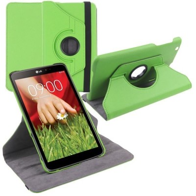 LG G Pad 8.0 V480 (LTE V490) atvēramais zaļš ādas maciņš, grozās 360° grādu apjomā / Vacins.lv