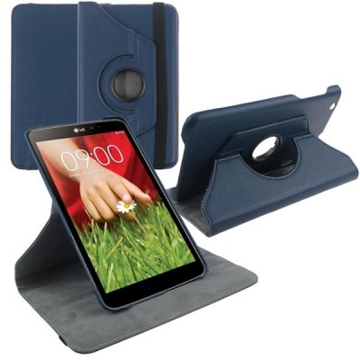 LG G Pad 8.0 V480 (LTE, V490) atverčiamas, sukamas 360 laipsnių, mėlynas odinis dėklas - stovas / Priedai.lt