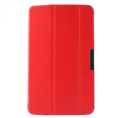 LG G Pad 8.0 LTE V490 (V480) atvēramais sarkans maciņš / Vacins.lv