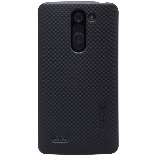 „Nillkin“ Frosted Shield apvalks - melns + ekrāna aizsargplēve (L Bello)