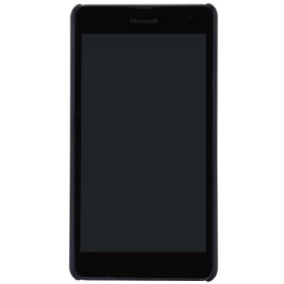 Microsoft Lumia 535 Nillkin Frosted Shield juodas plastikinis dėklas + apsauginė ekrano plėvelė / Priedai.lt