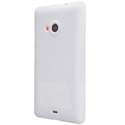 Microsoft Lumia 535 Nillkin Frosted Shield balts plastmasas apvalks + ekrāna aizsargplēve / Vacins.lv