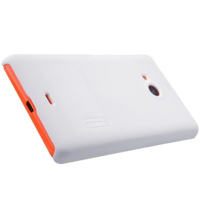 Microsoft Lumia 535 Nillkin Frosted Shield balts plastmasas apvalks + ekrāna aizsargplēve / Vacins.lv