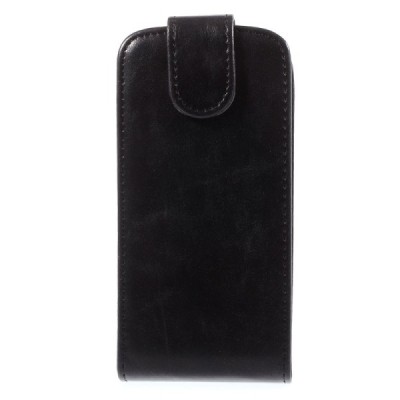 Samsung Galaxy A3 2015 (A300F) klasikinis vertikaliai atverčiamas juodas odinis dėklas / Priedai.lt