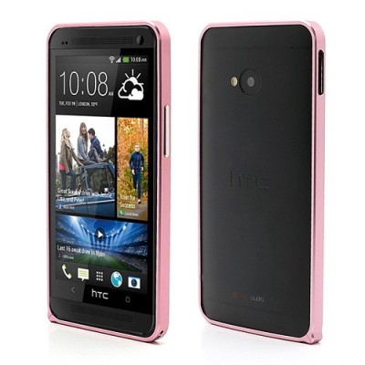 „Love Mei“ HTC One M7 rožinis rėmelis (Bamperis) / Priedai.lt
