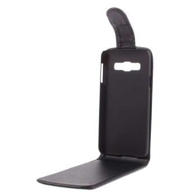 Samsung Galaxy A3 2015 (A300F) klasikinis vertikaliai atverčiamas juodas odinis dėklas / Priedai.lt