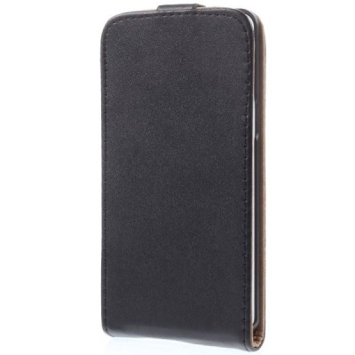 Samsung Galaxy A5 klasikinis vertikaliai atverčiamas juodas odinis dėklas / Priedai.lt