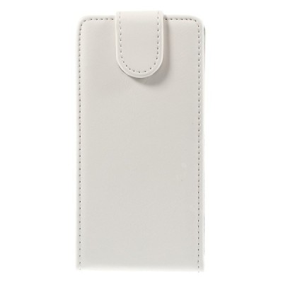 Samsung Galaxy A5 klasisks ādas vertikāli atvēramais balts maciņš / Vacins.lv