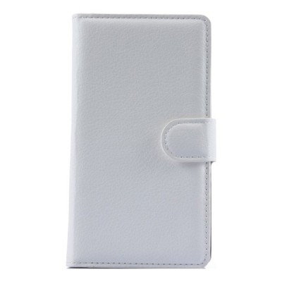 LG L Bello (D331, D335) atvēramais balts ādas Litchi maciņš / Vacins.lv