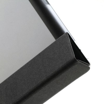 Apple iPad 2 / 3 / 4 plonas atverčiamas juodas odinis dėklas / Priedai.lt