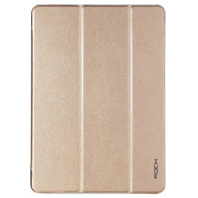 Apple iPad Air 2 plonas atverčiamas „Rock“ Uni auksinis odinis dėklas / Priedai.lt