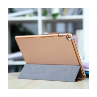 Apple iPad Air 2 plonas atverčiamas „Rock“ Uni auksinis odinis dėklas / Priedai.lt