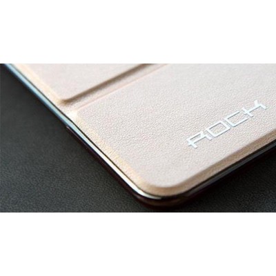 Apple iPad Air 2 plonas atverčiamas „Rock“ Uni auksinis odinis dėklas / Priedai.lt