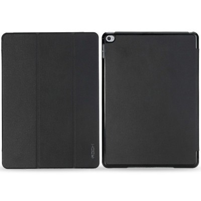Apple iPad Air 2 plonas atverčiamas „Rock“ Uni juodas odinis dėklas / Priedai.lt