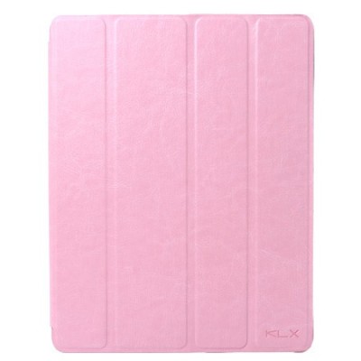 „Kalaideng“ Enland Apple iPad 4 (iPad 3, 2) atverčiamas rožinis odinis dėklas / Priedai.lt