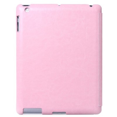 „Kalaideng“ Enland Apple iPad 4 (iPad 3, 2) atverčiamas rožinis odinis dėklas / Priedai.lt