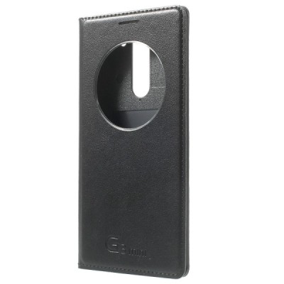 LG G3 S D722 juodas odinis atverčiamas „Smart Window“ dėklas - dangtelis / Priedai.lt