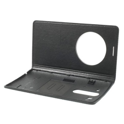 LG G3 S D722 juodas odinis atverčiamas „Smart Window“ dėklas - dangtelis / Priedai.lt