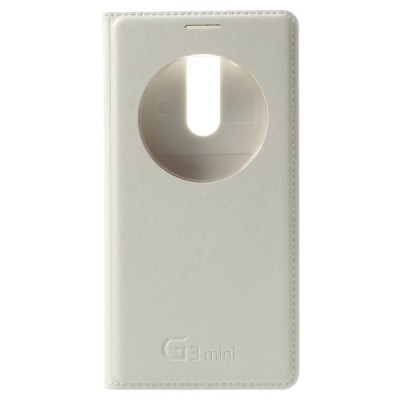 LG G3 S D722 baltas odinis atverčiamas „Smart Window“ dėklas - dangtelis / Priedai.lt