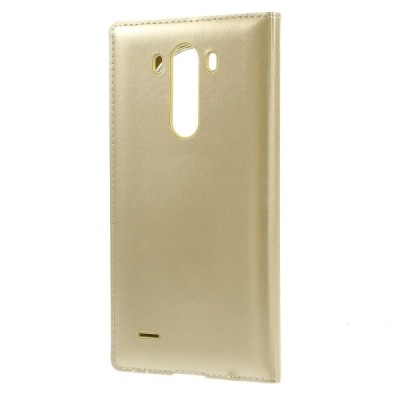 LG G3 D855 (D850, D851) zelta atvēramais „Smart Window“ maciņš / Vacins.lv