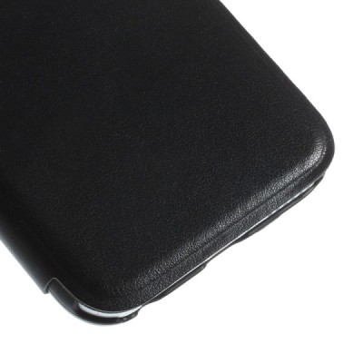 Apple iPhone 6 (6s) juodas odinis atverčiamas „Smart Window“ dėklas su langeliu / Priedai.lt