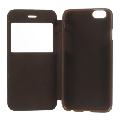 Apple iPhone 6 (6s) brūns atvēramais „Smart Window“ ādas maciņš / Vacins.lv