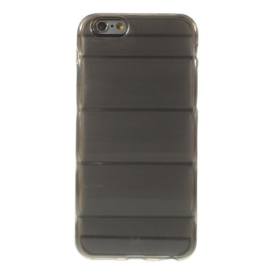Apple iPhone 6 (6s) reljefa dzidrs (caurspīdīgs) cieta silikona (TPU) pelēks apvalks / Vacins.lv